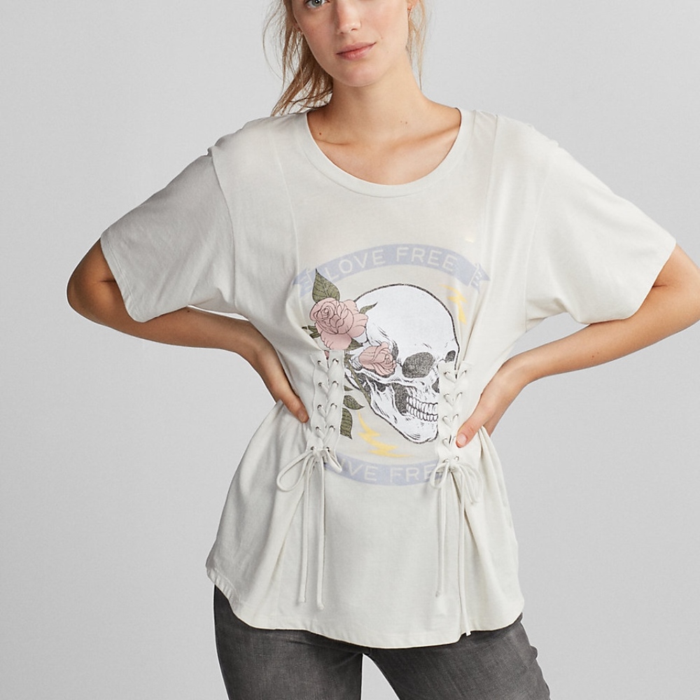 Skull Love Double Corset Boyfriend Tee
